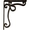 Ekena Millwork Orleans Wrought Iron Bracket, (Triple center brace), Antiqued Brass 2"W x 12"D x 15"H BKTM02X12X15TOLABS - alternate 2